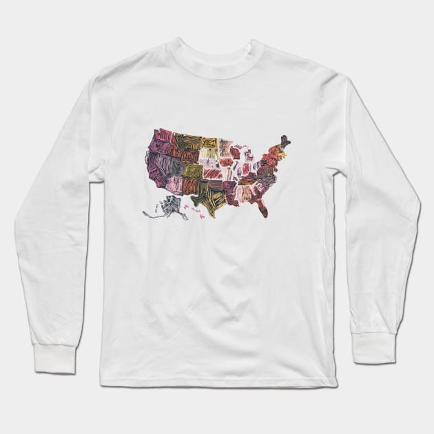 USA Long Sleeve T-Shirt by Britt Does Design